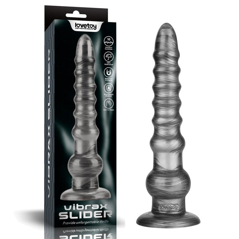 Lovetoy King Sized Vibrax Slider Vibrating Dildo Grey - Vibrating Dildos