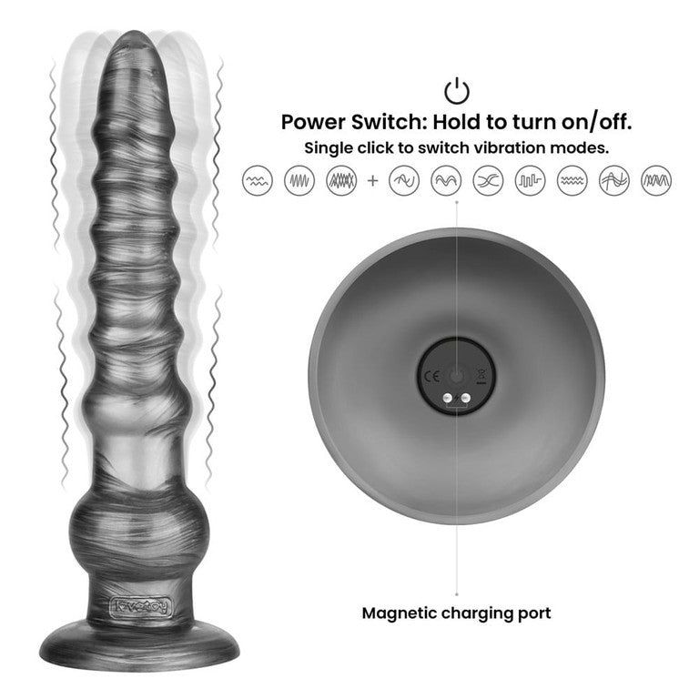 Lovetoy King Sized Vibrax Slider Vibrating Dildo Grey - Vibrating Dildos