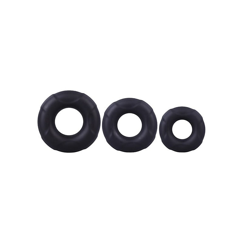 3 Stretchy Silicone Cock Ring Set By Doc Johnson - Cock Ring Sets