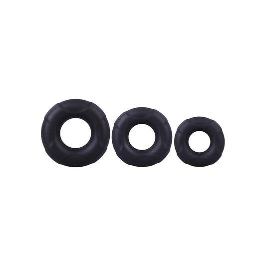 Doc Johnson 3 Stretchy Silicone Cock Ring Set In A Bag - Cock Ring Sets