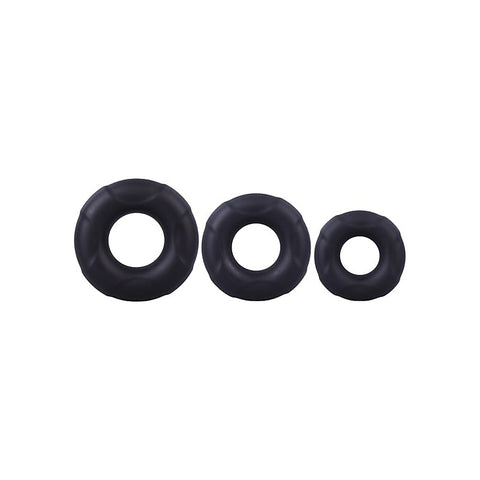 3 Stretchy Silicone Cock Ring Set By Doc Johnson - Cock Ring Sets