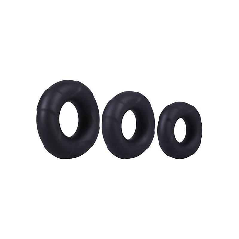 3 Stretchy Silicone Cock Ring Set By Doc Johnson - Cock Ring Sets