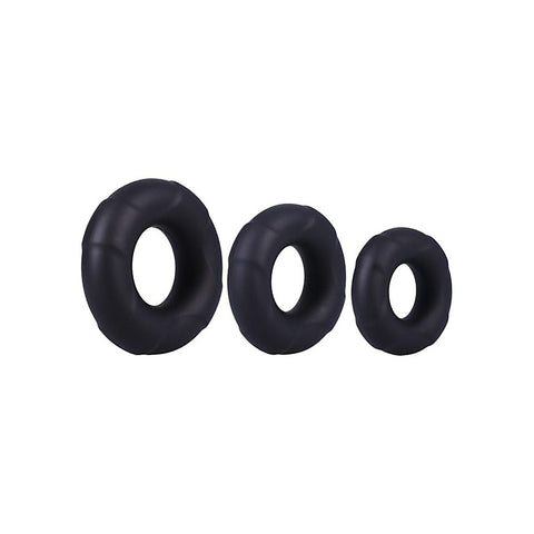 3 Stretchy Silicone Cock Ring Set By Doc Johnson - Cock Ring Sets
