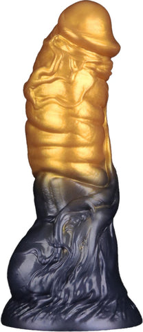 Lovetoy Aerosx Dual Density Fantasy Dildo Gold/Blue - Realistic Dildos