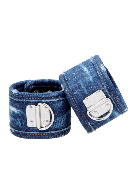Shots Toys Roughend Denim Style Fetish Ankle Cuffs - Cuffs And Restraints