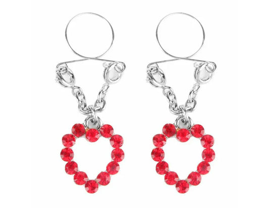 Peekaboo Pasties Ruby Hearts Nipple Jewellery - Breast and Nipple Toys
