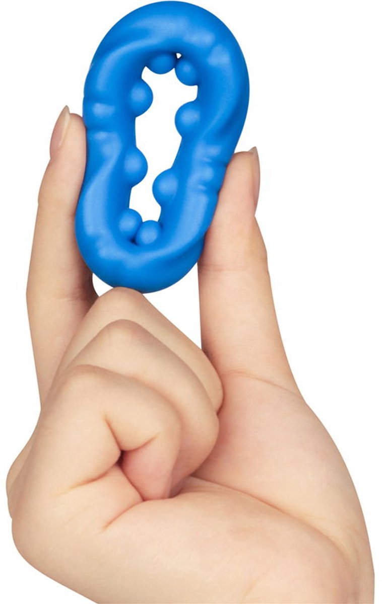 Lovetoy Pinnacle Pro Ridge Bump Stretcher Mens Cock Ring Blue - Stretchy Cock Rings