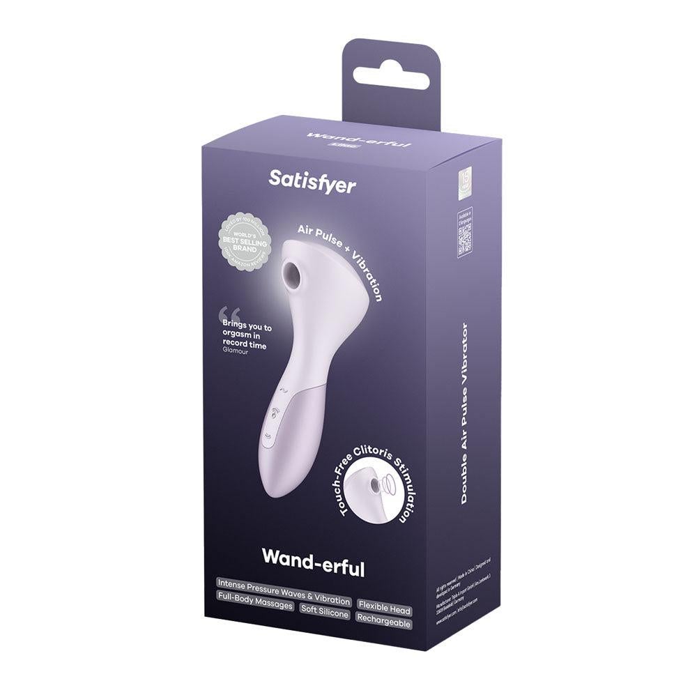 Satisfyer Wand-erful Rechargeable Air Pulse Wand Massager - - Clit Ticklers and Pulsators
