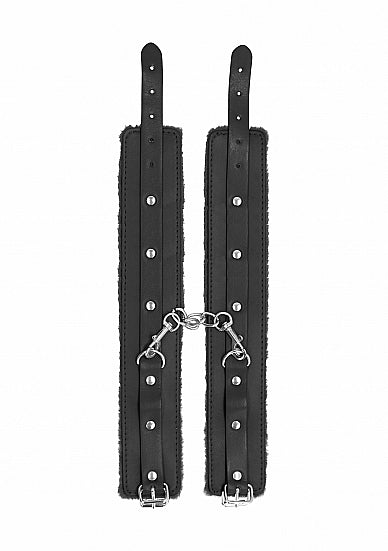 Shots Toys 2 Pack Plush Leather Ankle Cuffs - Cuffs And Restraints