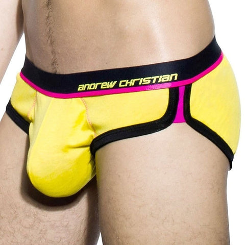Coolflex Tagless Brief W/ Show-It Yellow By Andrew Christian - Jocks and G-Strings