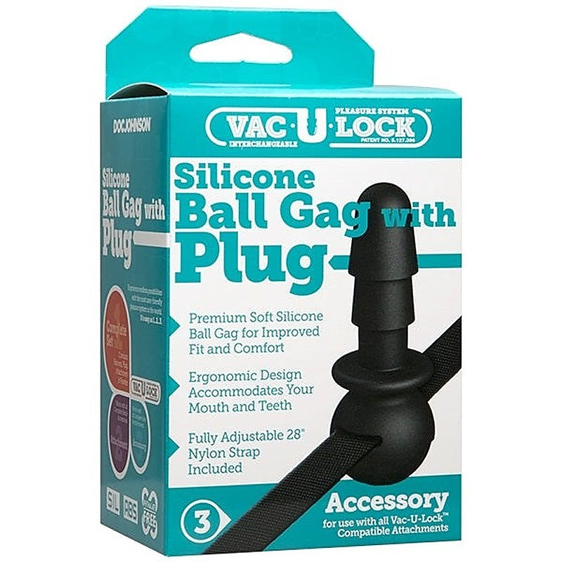 Vac-U-Lock Black Ball Gag - Strap On Sextoys