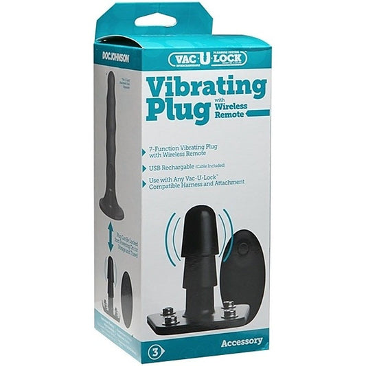 Vac-U-Lock Vibrating Plug with Wireless Remote - Strap On Sextoys