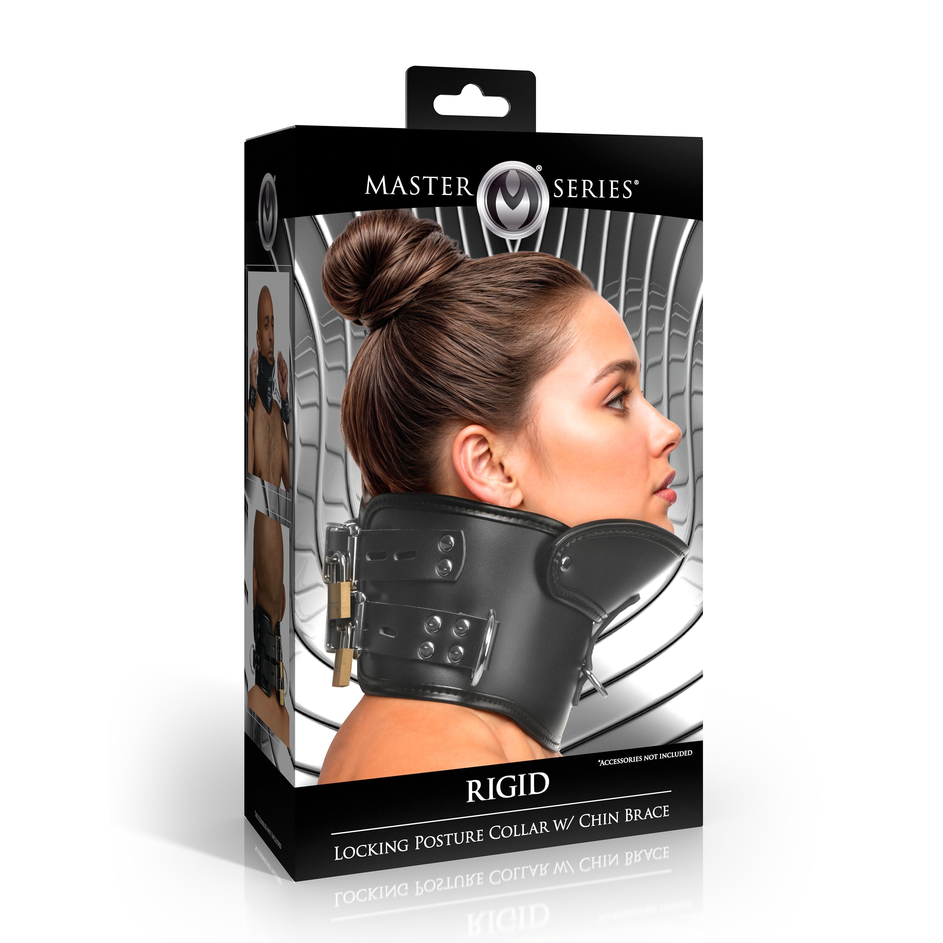 Master Series Rigid Locking Posture Collar with Chin Brace - - Collars and Leads