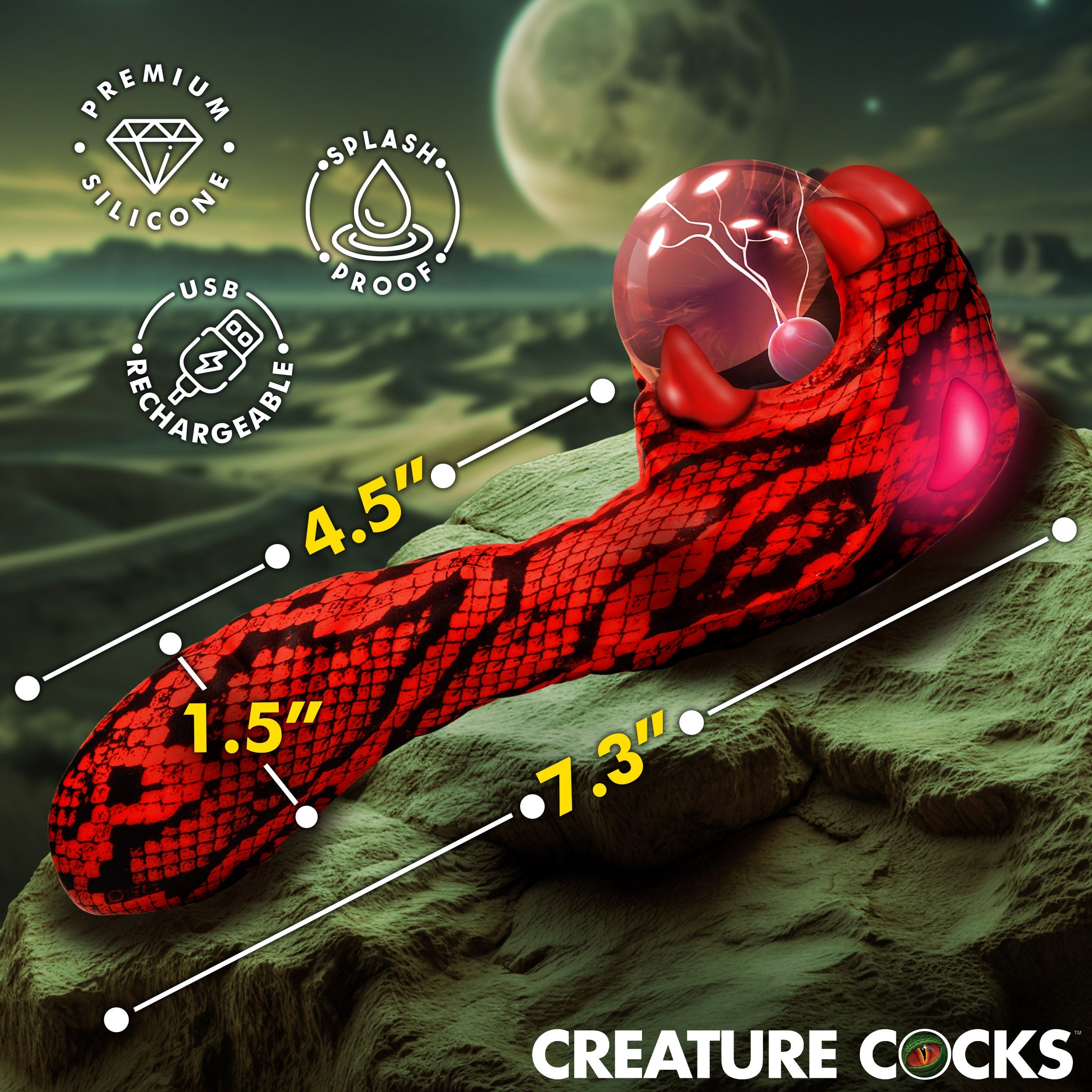 XR Brands Creature Cocks Cobra Rechargeable Fantasy Vibrator - - Novelty Vibrators