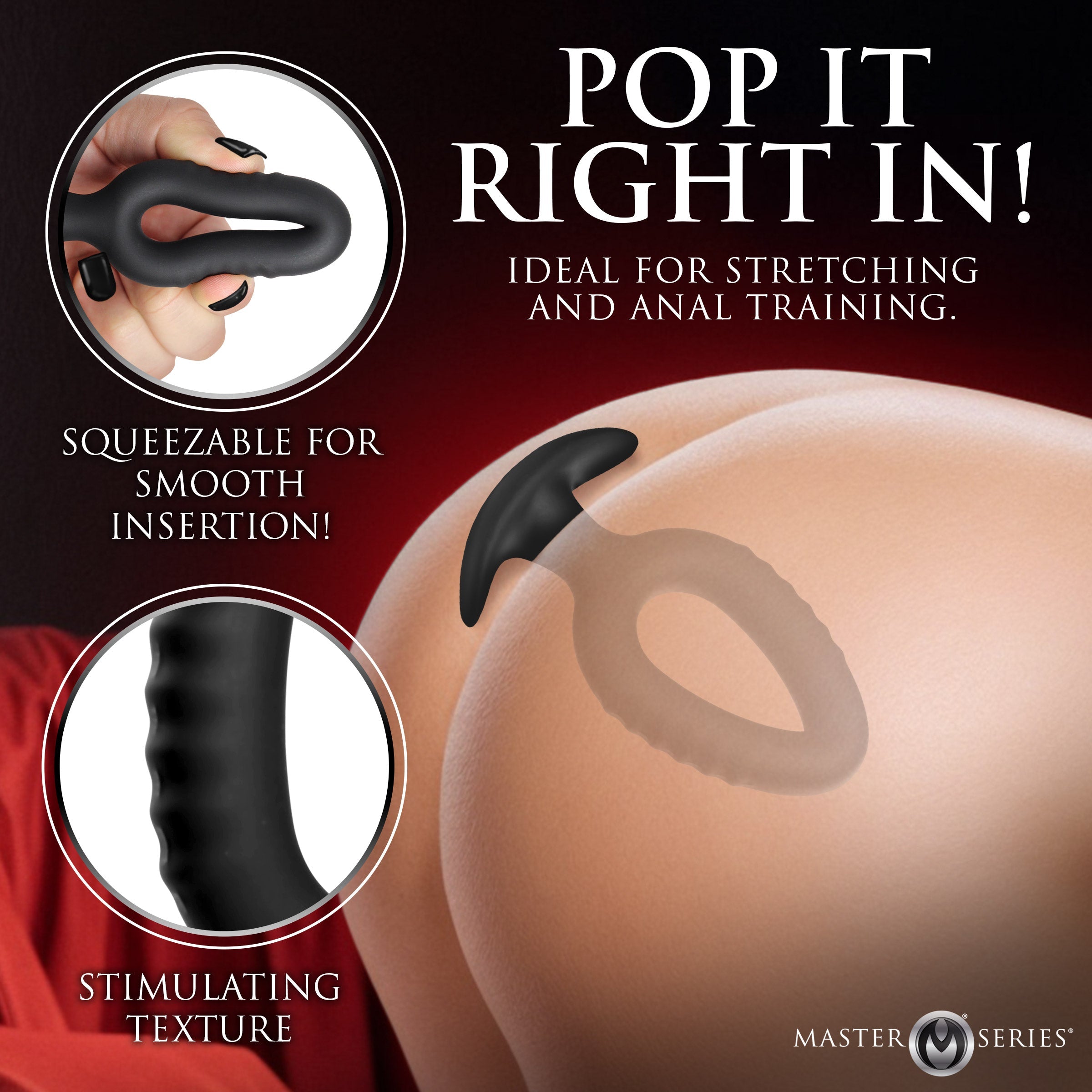 XR Brands Master Series Pop Anal Plug Trainer Set of 3 Sizes - - Butt Plugs