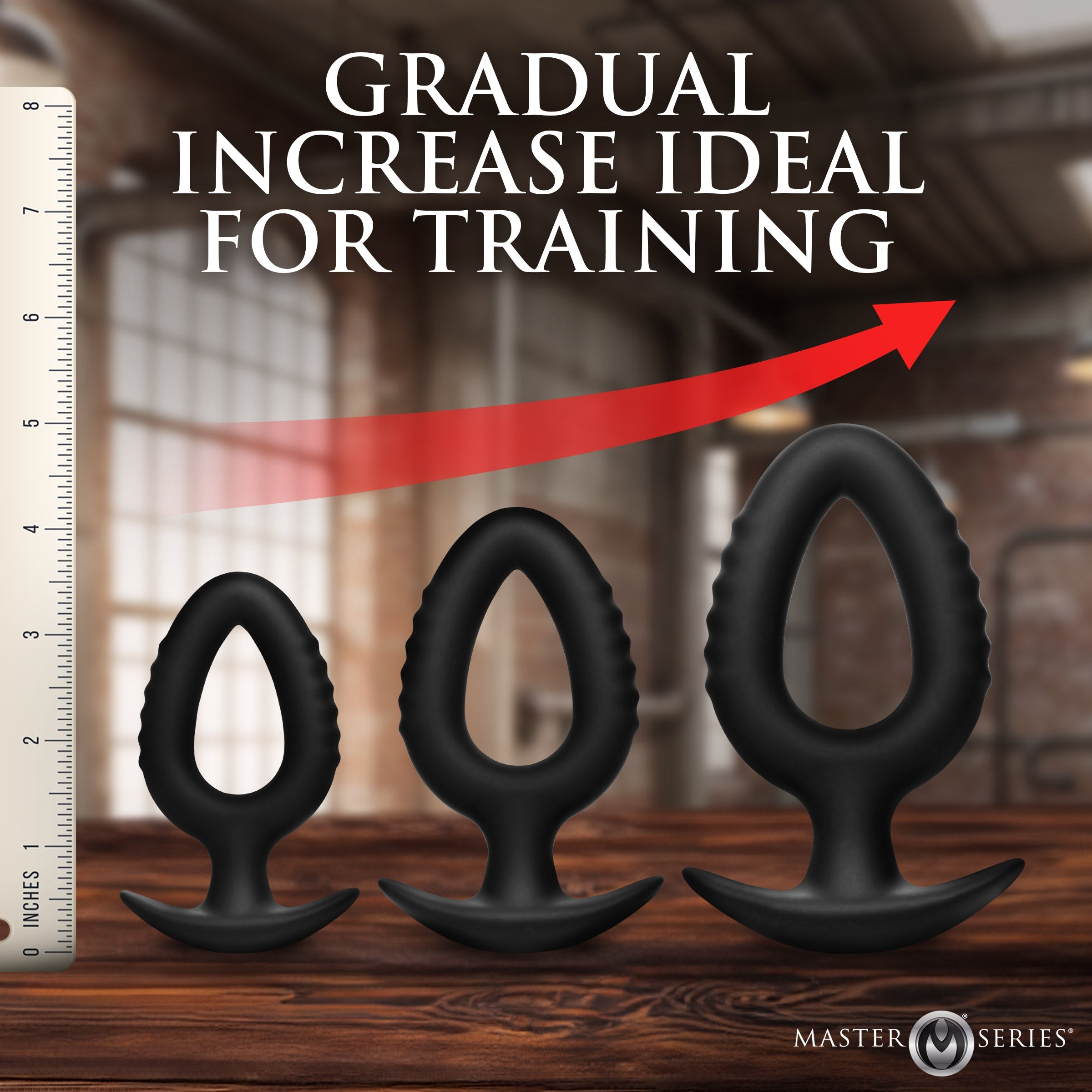 XR Brands Master Series Pop Anal Plug Trainer Set of 3 Sizes - - Butt Plugs