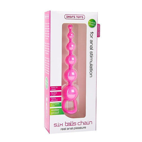 Six Balls Chain by Shots Toys - Anal Beads and Balls