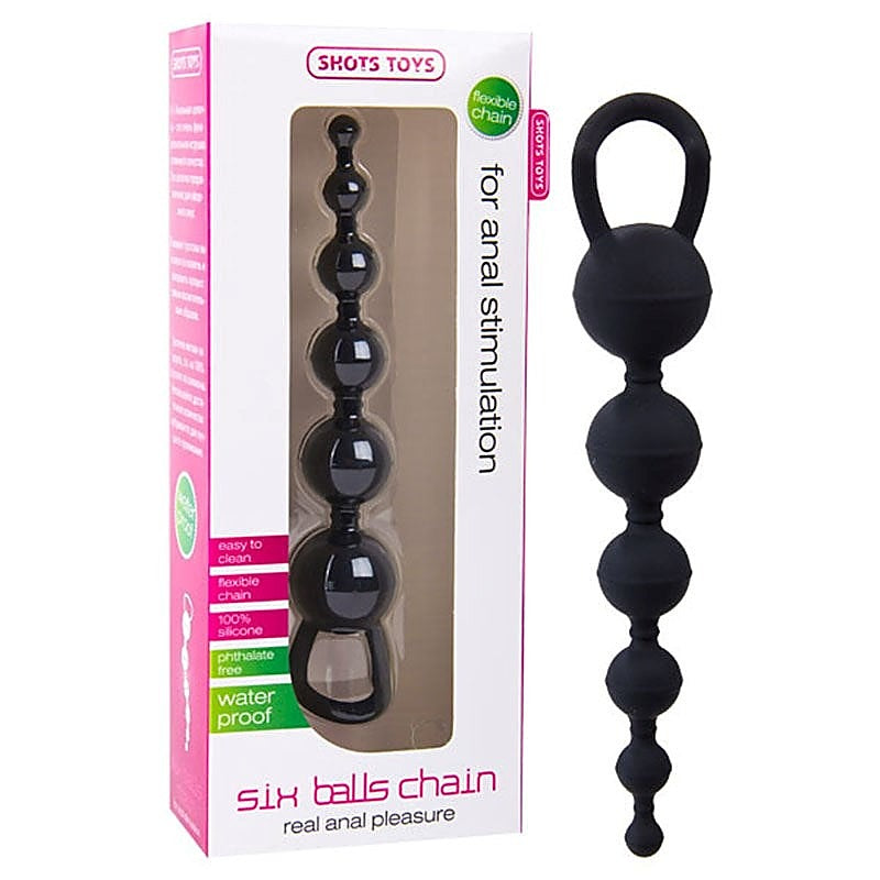 Six Balls Chain by Shots Toys - Anal Beads and Balls