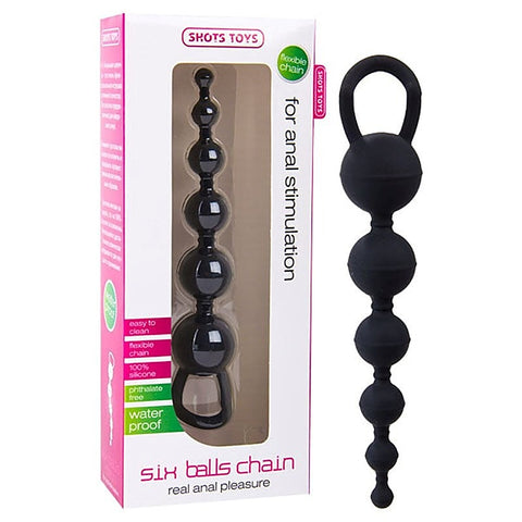 Six Balls Chain by Shots Toys - Anal Beads and Balls