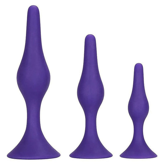 Booty Silicone Anal Trainer Kit Purple By California Exotics - Butt Plugs