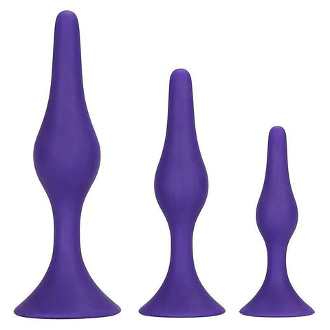 Booty Silicone Anal Trainer Kit Purple By California Exotics - Butt Plugs