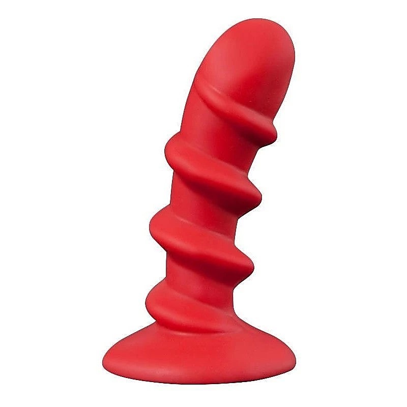 Shove Up 5" Silicone Butt Plug with Suction Cup Red - Butt Plugs
