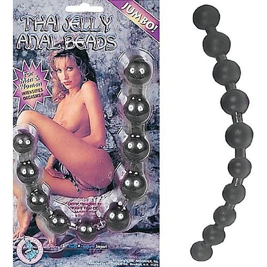 Jumbo Jelly Thai Beads Black By Nanma Corporation - Butt Plugs