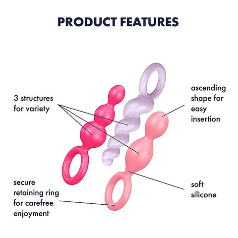 Booty Call Silicone Anal Plugs By Satisfyer - Vibrator Accessories
