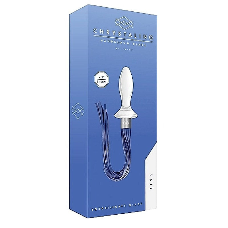 Chrystalino Tail White Glass Anal Plug By Shots Toys - Glass Sex Toys