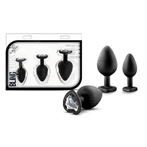 Luxe Bling Plugs Training Kit with White Gems - Butt Plugs