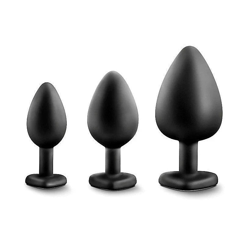 Luxe Bling Plugs Training Kit with White Gems - Butt Plugs