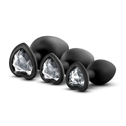 Luxe Bling Plugs Training Kit with White Gems - Butt Plugs