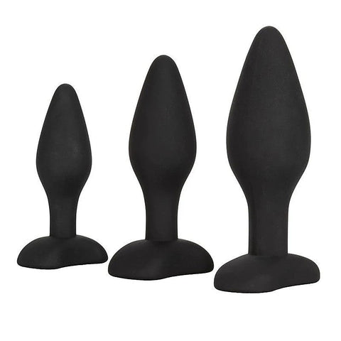 3 Piece Silicone Anal Plug Exerciser Kit - Butt Plugs