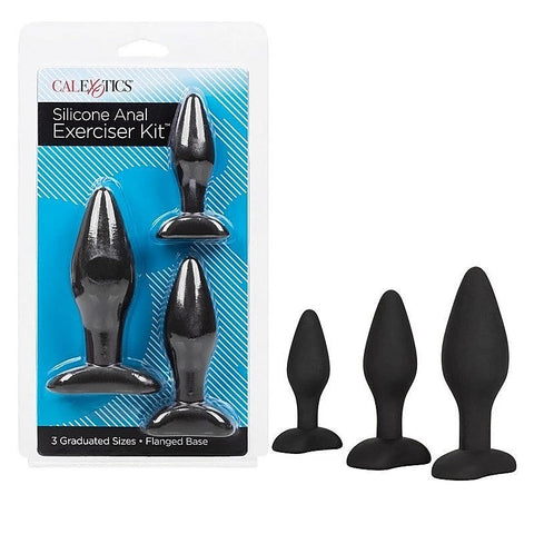 3 Piece Silicone Anal Plug Exerciser Kit - Butt Plugs