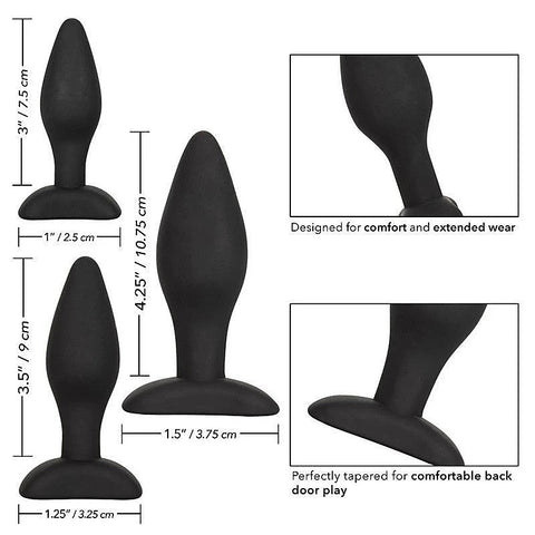 3 Piece Silicone Anal Plug Exerciser Kit - Butt Plugs