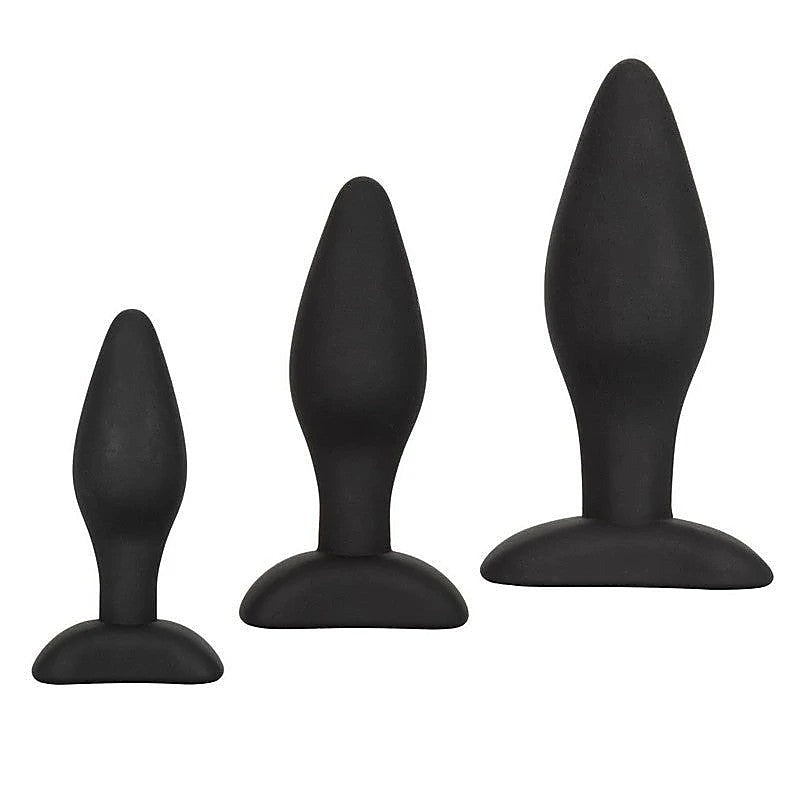 3 Piece Silicone Anal Plug Exerciser Kit - Butt Plugs