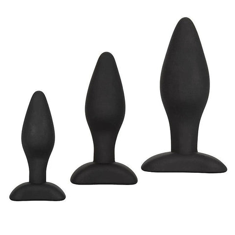 3 Piece Silicone Anal Plug Exerciser Kit - Butt Plugs