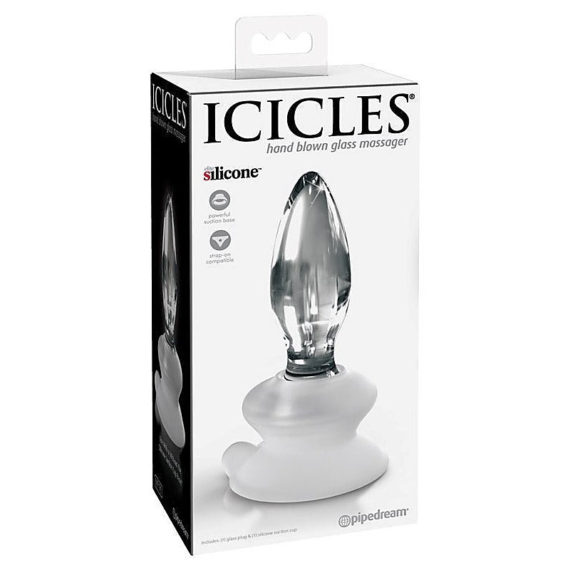 Icicles No 91 Suction Cup Base Glass Butt Plug By Pipedream - Glass Sex Toys