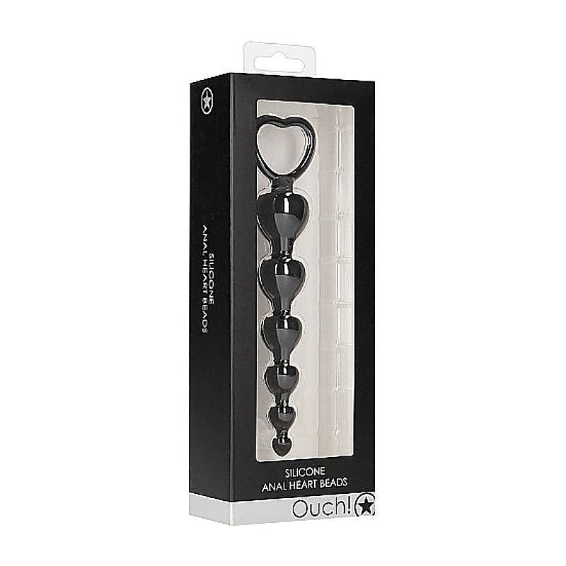 Anal Heart Beads by Shots Toys - Butt Plugs