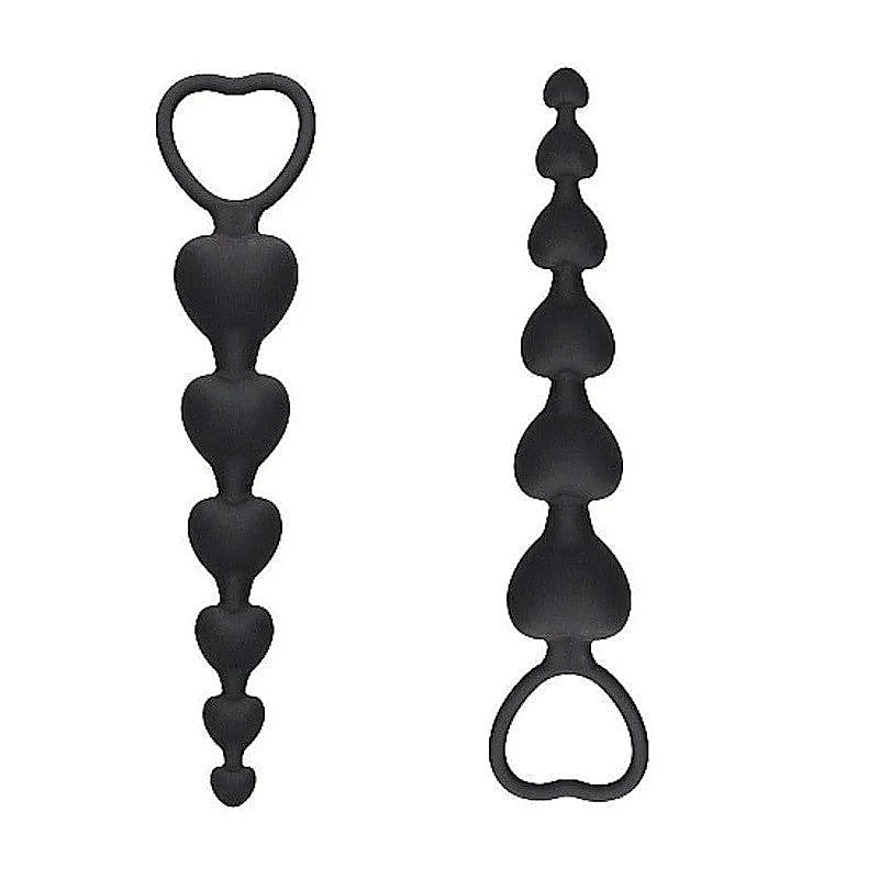 Anal Heart Beads by Shots Toys - Butt Plugs