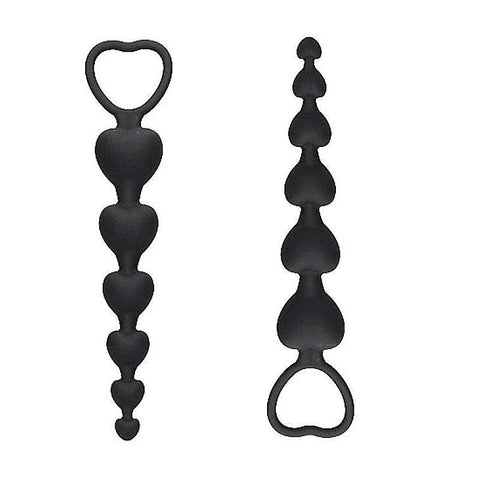 Anal Heart Beads by Shots Toys - Butt Plugs