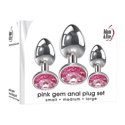 Pink Gem Anal Training Plug Set By Adam & Eve - Butt Plugs