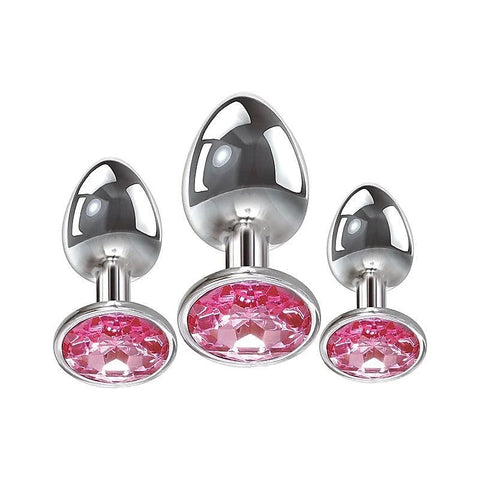 Pink Gem Anal Training Plug Set By Adam & Eve - Butt Plugs