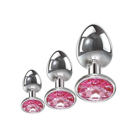 Pink Gem Anal Training Plug Set By Adam & Eve - Butt Plugs