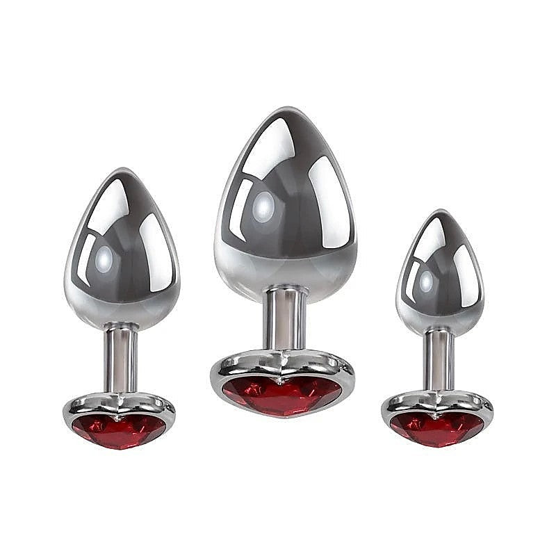 Three Hearts Gem Anal Plug Collection By Adam & Eve Sextoys - Butt Plugs