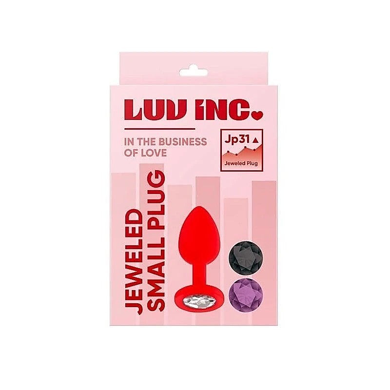 Luv Inc Jp31 Small Jeweled Silicone Butt Plug Red - Prostate Toys