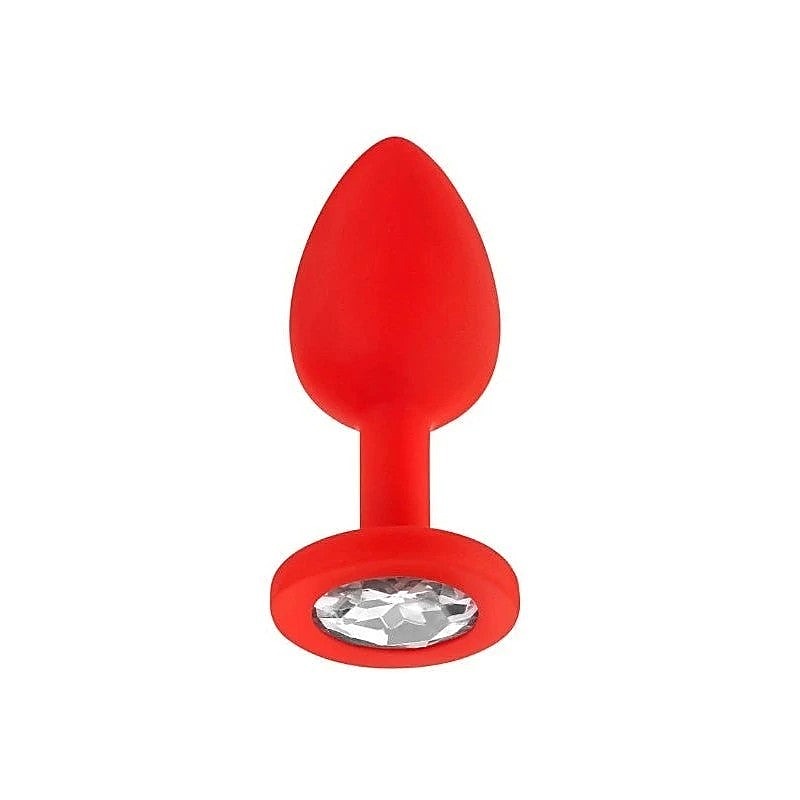 Luv Inc Jp31 Small Jeweled Silicone Butt Plug Red - Prostate Toys