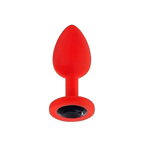 Luv Inc Jp31 Small Jeweled Silicone Butt Plug Red - Prostate Toys