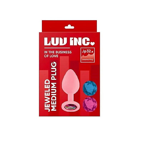 Luv Inc Jp32 Medium Jeweled Plug Pink - Prostate Toys