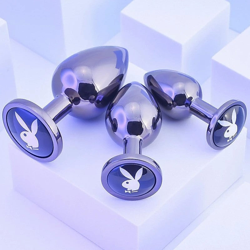 Playboy Pleasure 3 WAYS Metal Butt Plugs Set of 3 Sizes - Butt Plugs